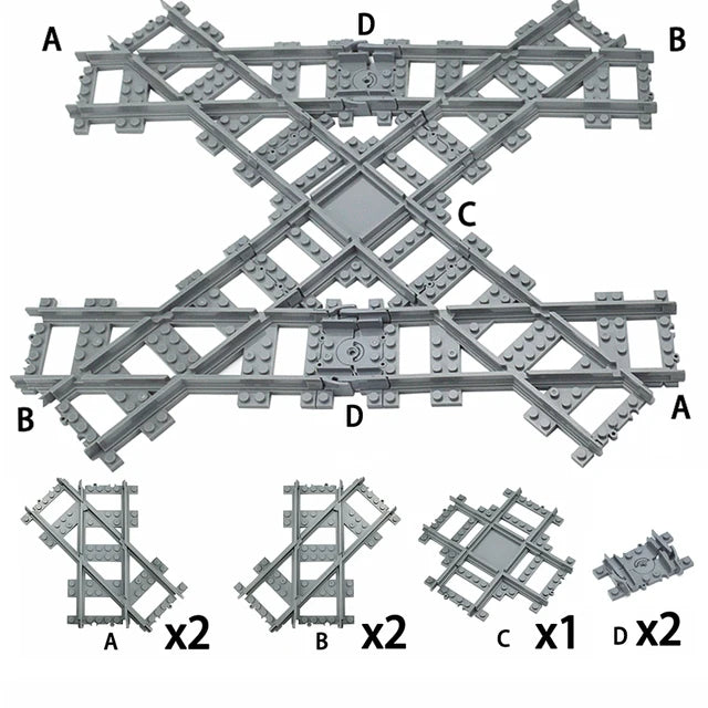 City Trains Train Track Rail Bricks Model  Toy Soft Track& Cruved& Straight for Kids Gift Compatible All Brands Railway Leduo