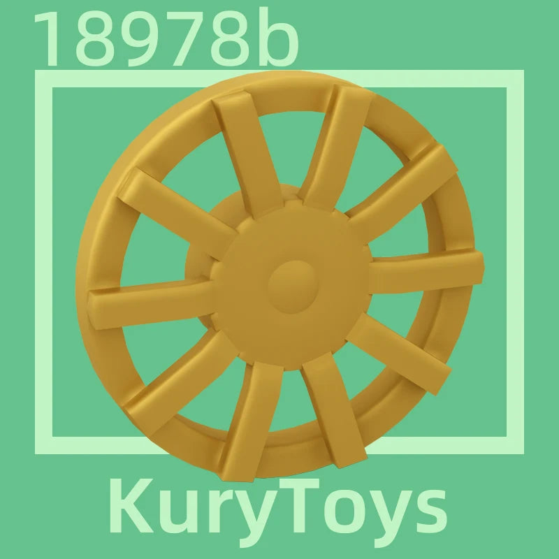 Kury Toys DIY MOC For 18978b 10pcs Building block parts For Wheel Cover 10 Spoke - for Wheel 18976