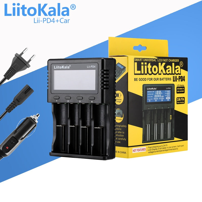 LiitoKala lii-S8 lii-S6 Lii-PD4 Lii-PD2 lii-S2 lii-S4 lii-402 lii-202 battery Charger 18650 26650 21700 lithium NiMH battery