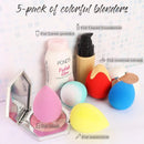 BEAKEY Makeup Sponge 5 Pcs Set LatexFree Boun Boun Beauty Sponge for Blending Makeup Sponges for Foundation Liquid Cream and Po