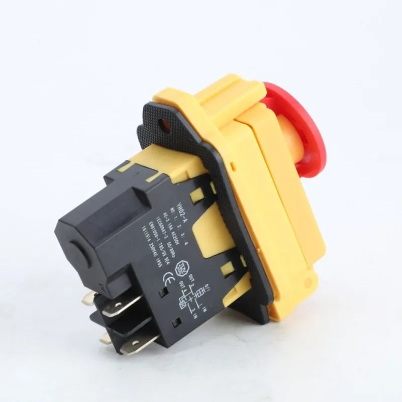 Electromagnetic Switch 4/5 Pin 120V 220V ON-OFF Momentary Reset Push Button With Cover IP55 Waterproof   ReplaceYCZ3-C，KJD17B