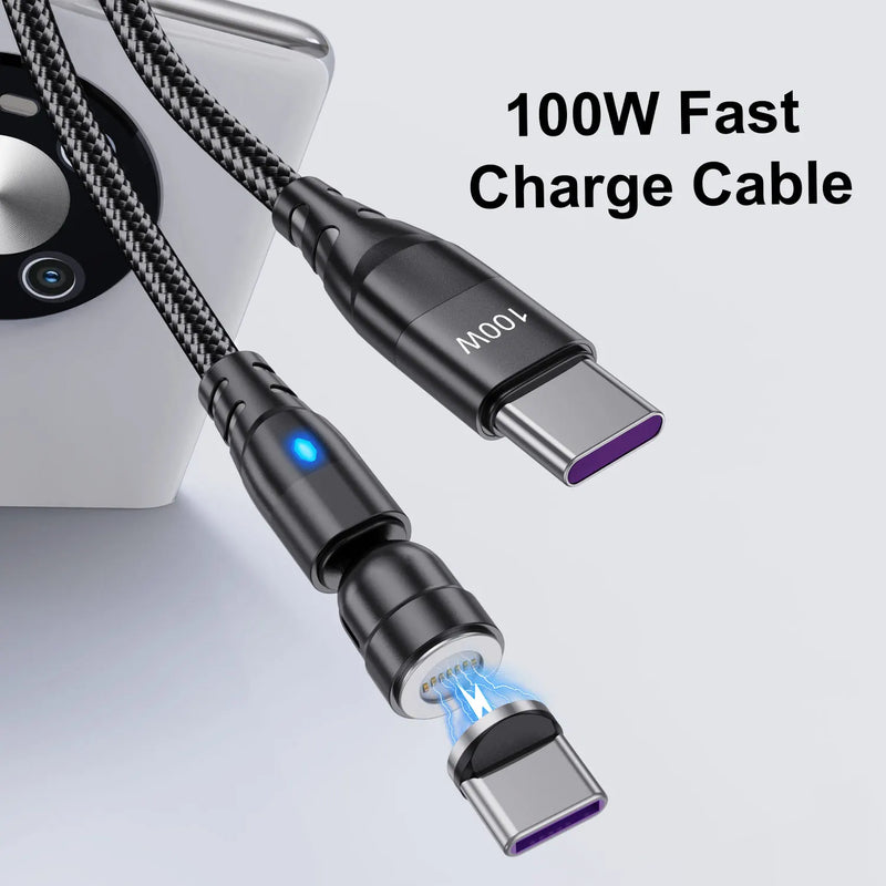 100W PD Fast Charging Magnetic Cable USB C To C Micro Magnetic Data Cord USB Cable For iPhone 14 15 Pro Max Samsung Huawei