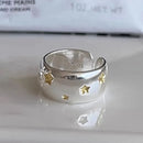 BF CLUB 925 Sterling Rings for Women Fashion Geometric Handmade Irregular Gold StarRing Simple Fine Jelwery Party Christmas Gift