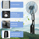 Homcom Misting Fan 90W Silent Oscillating 3 Speed Ø44.5X120Cm