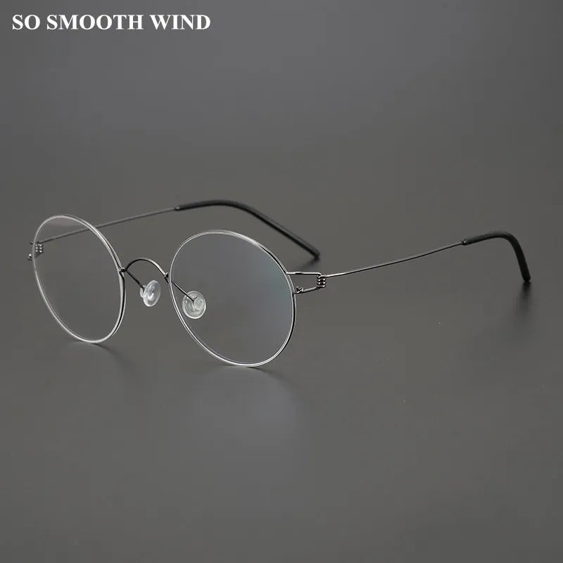 Denmark Brand Designer Screwless Eyeglasses Round Oval Air Titanium Rim Glasses Frame Ultralight for Men Women Eyewear All Match