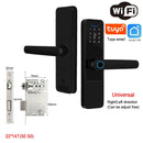 Wifi Smart Door Lock with Handle Keyless Entry Fingerprint Digital Lock Free App Remote Control Door 35-120mm