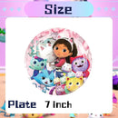 New Gabby Dollhouse Cats Birthday Party Decoration Balloon Pink Cartoon Tableware Backdrop Baby Shower Kids Girls Party Supplies