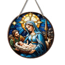 1pcs Easter Nativity Keepsake Christmas Plane Wooden Prayer Pendant Jesus Christ Religiou Hanging Tree Home Furnish Decor Supply