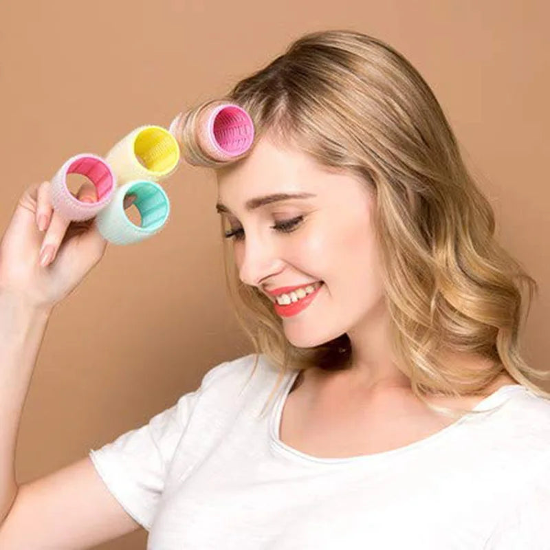 Self-Grip Hair Rollers Heatless Hair Curlers No Heat Hair Bangs Volume Self-adhesive Hook & Loop DIY Styling Tools