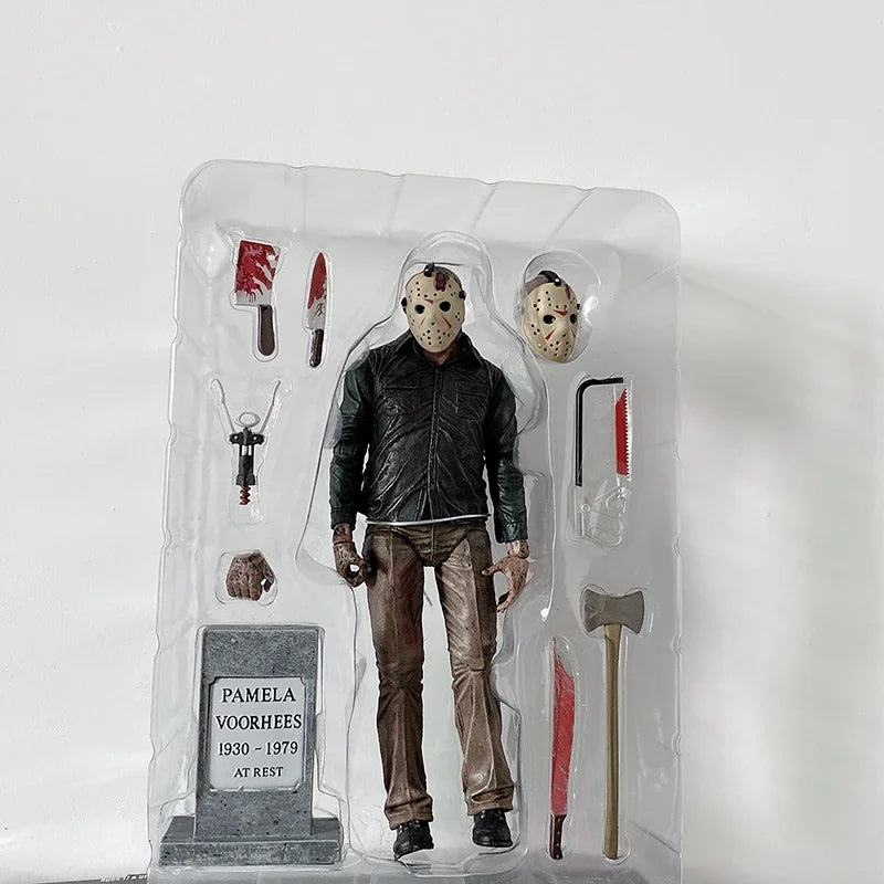 NECA Friday The 13th Figure Toys Freddy Jason Voorhees Blood Ultimate Action Figure Jason Collectible Model Toy Christmas Gifts