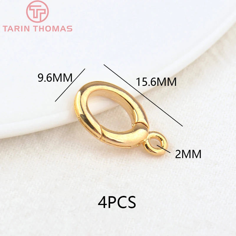(3310) 15.6x9.6MM Hole 2MM 24K Gold Color Brass Lobster Clasps for Charms Pendants High Quality DIY Jewelry Making Findings