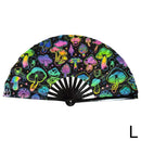 Classic Folding Fan Hand Fans Rainbow Home Print Bamboo Bone Cooling Handheld Festival Performance Dance Crafts Gift 33cm