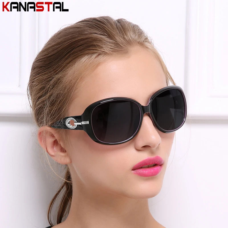 Women Polarized Sunglasses UV400 Fashion Big Sun Glasses PC Polygon Eyeglasses Frame Party Beach Travel Anti Glare Shade Eyewear