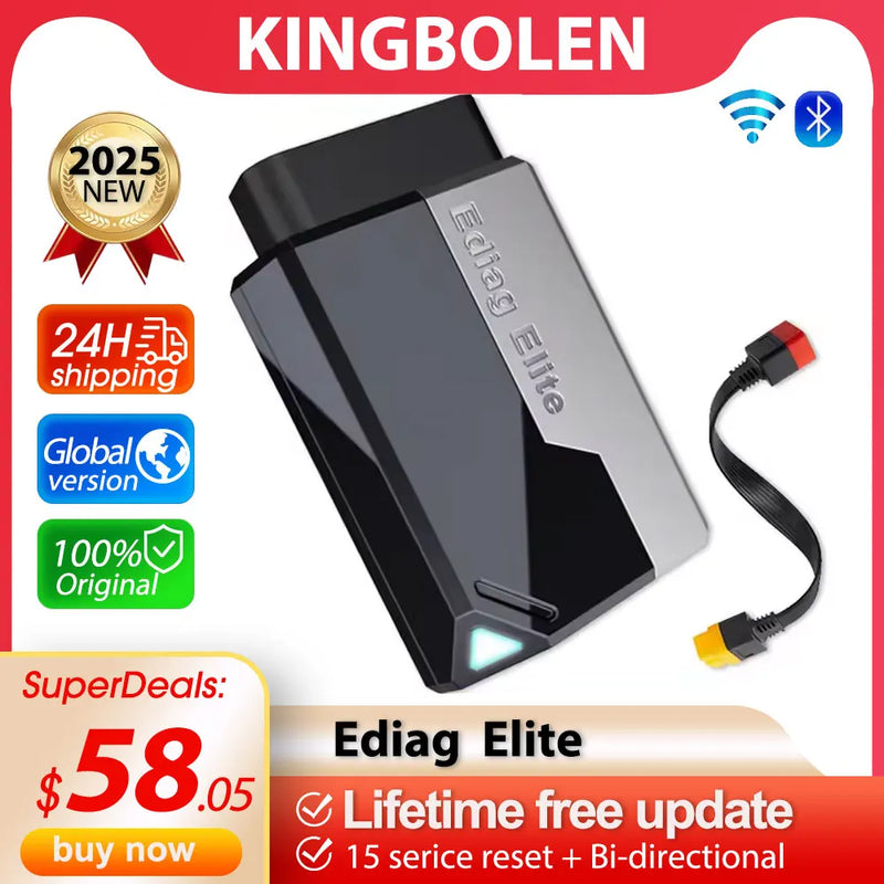 [2025 NEW] KINGBOLEN Ediag Elite Bi-Directional Scanner with Lifetime free update &15 Resets Car Diagnostic Tool pk Thinkdiag