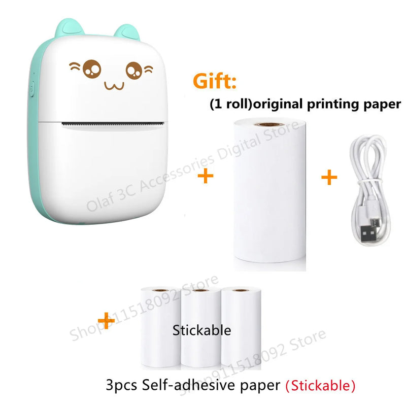 NEW Mini Portable Printer Thermal Adhesive Label Printers Photo Sticker Impresora Portátil Inkless Print For Mobile IOS Android