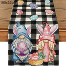 2024 Easter Rabbit Table Runner Linen Bunny Dining Table Cloth Placemat Spring Holiday Happy Easter Decoration For Home Kitchen
