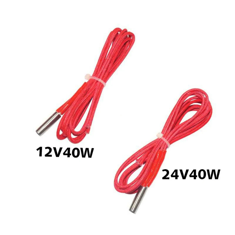 3D Printers Cartridge Heater 12V/24V 40W 6x20mm 1m For Ender 3 CR10 Reprap Extruder Parts 12V 24V 40W Heat Parts