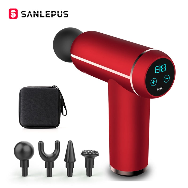 SANLEPUS Portable LCD Massage Gun For Body Neck Back Electric Percussion Massager Deep Tissue Muscle Relaxation Fitness Slimming