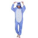 MINISO Stitch Winter Adult Animal Pink Blue Stitch Pajama Flannel Onesie Cosplay Homewear Christmas Pyjamas With Zipper Kigurumi