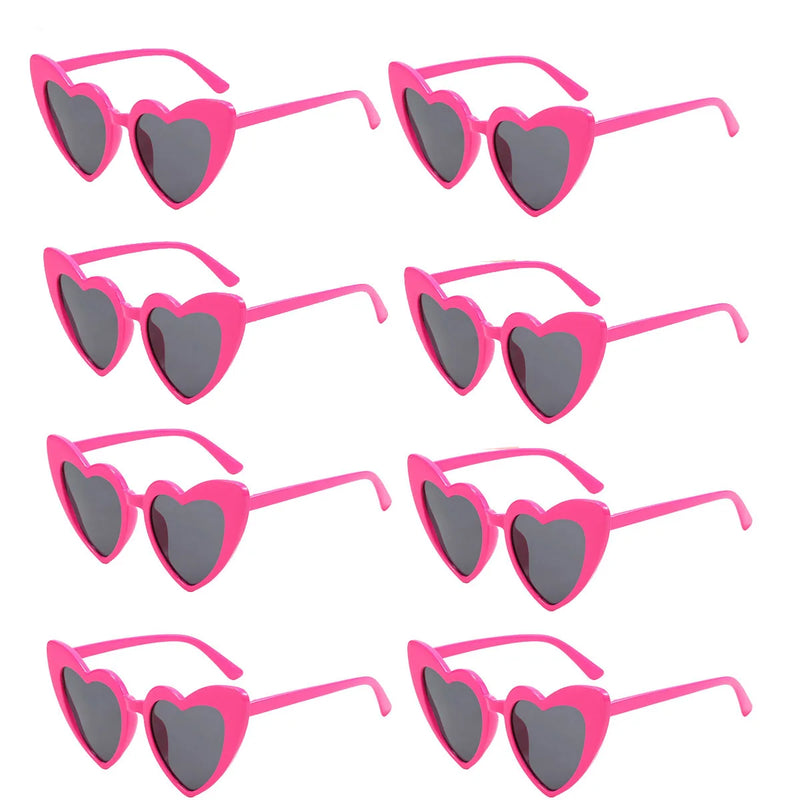 8pcs/6pcs Bachelorette Hen Party Sunglasses Black Heart Shaped Glasses Bride To Be Bridesmaid Gifts Wedding Bridal Shower Decor