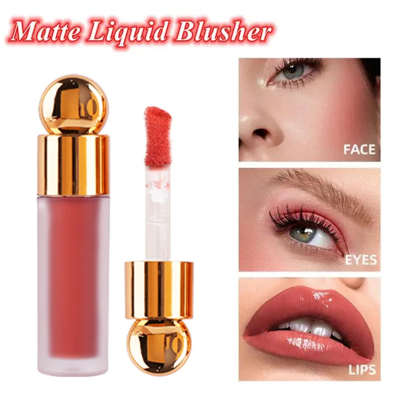 Watercolor Liquid Blush Natural Contouring Rouge Moisturizing Mirror Lip Gloss Jelly Texture Cream Blush Stick Korean Cosmetics