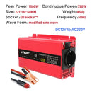 LVYUAN Power Inverter 1500W/2000W/2600W Peak Power LED Display Car Inversor DC12V AC220V High Efficiency