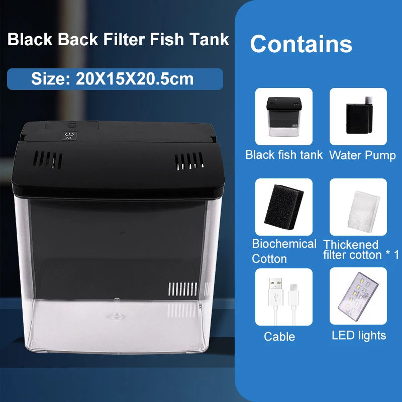 Fish tank living room small mini Douyu tank household tabletop ecological tank self circulating back filter goldfish tank