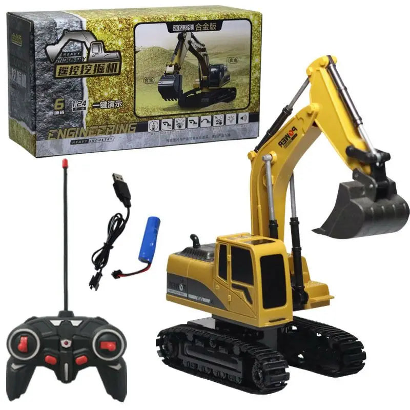 RC Car Children Toys Remote Control Alloy Car Toys For Boys Radio Control Excavator Dump Truck Bulldozer Electric Car Kids Gifts
