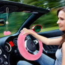 6Pcs Plush Car Accessories Set Plush Steering Wheel Cover Soft Fuzz Handbrake Gear Shift Cover Bling Mirror Ornament