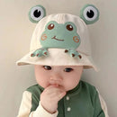 2023 New Baby Bucket Hat For Kids Spring Outdoor Boys Girls Sun Hat Summer Cute Flog Toddler Children's Fisherman Cap Cotton