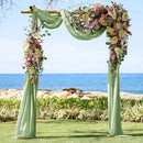 2pcs Sage Green Wedding Arch Chiffon Sheer Drapes ,Wedding Arch Drapes Sheer Backdrop Curtain for Wedding Ceremony Party Decor