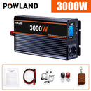 POWLAND 5000W 4000W 3000W Power Inverter DC 12V 24V To AC 220V Pure Sine Wave Car Inverter Converter Remote Control EU Socket