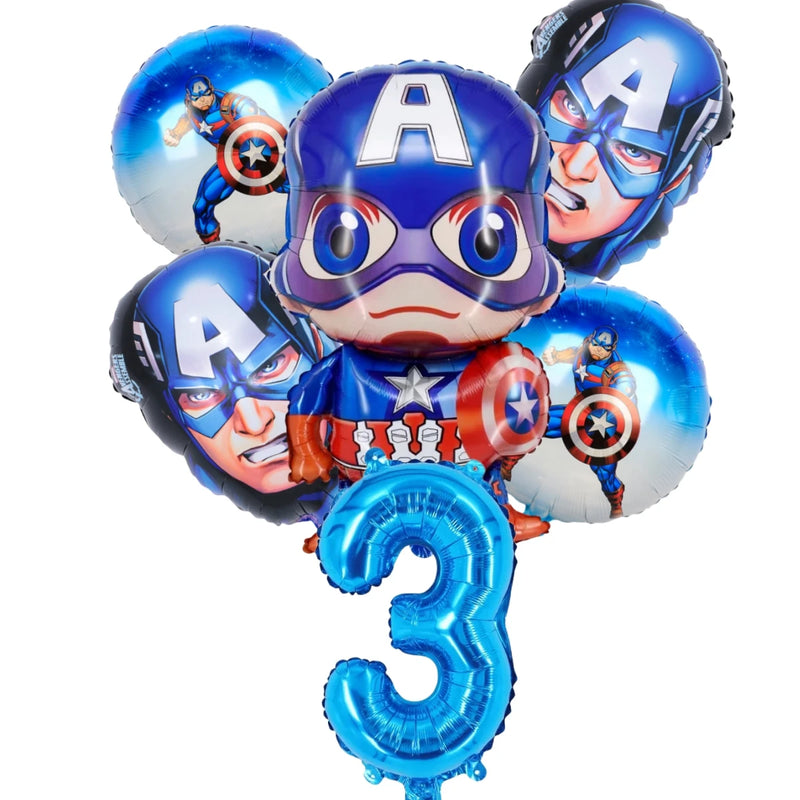 Cartoon Captain America Theme Disposable Tableware Set Birthday Party Dress up Balloon Decoration Baby Shower Background Cloak