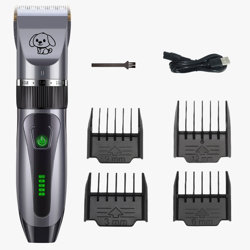 Dogs Clipper Grooming Clipper Kit USB Professional Rechargeable Low-Noise Clipper For Dog  Pets Hair Trimmer Display Battery