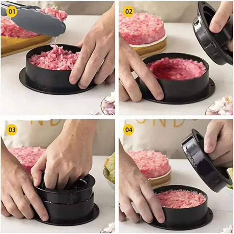 1pc Manual Hamburger Press Mold Multifunctional Convenient and Reusable Round Patty Press Burger Kitchen Accessory