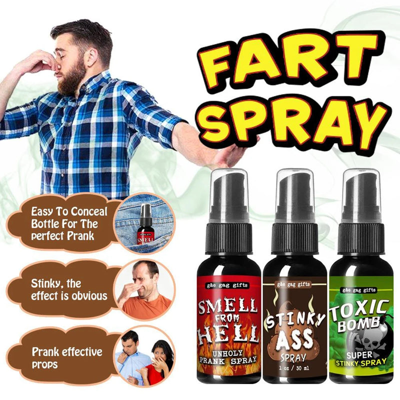 30ML  Halloween Stinky Fart Spray Smoke Bombs Poop Hell Bomb Flavour April Fools Liquid Toys Spoof Stinky Entertainment Smoke