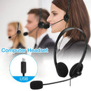 Noise Cancelling Headphones PC Gaming With Microphone USB Wired Computer Headset Headset Wired for Computer/Mac/Laptop Office