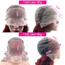 99J Colored Lace Front Human Hair Wigs Straight Burgundy 13x4 HD Transparent Full Lace Frontal Wig Red Glueless Wigs For Women