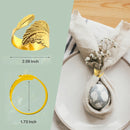 12pcs Leaf Shape Napkin Rings For Anniversary Birthday Christmas Easter Fall Halloween Thanksgiving Party Table Setting