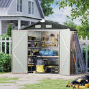 Storage Shed 6x4 FT Metal Shed Galvanised Steel Garden Shed with Lockable Doors Outdoor Waterproof Shed for Bike Storage, Tool