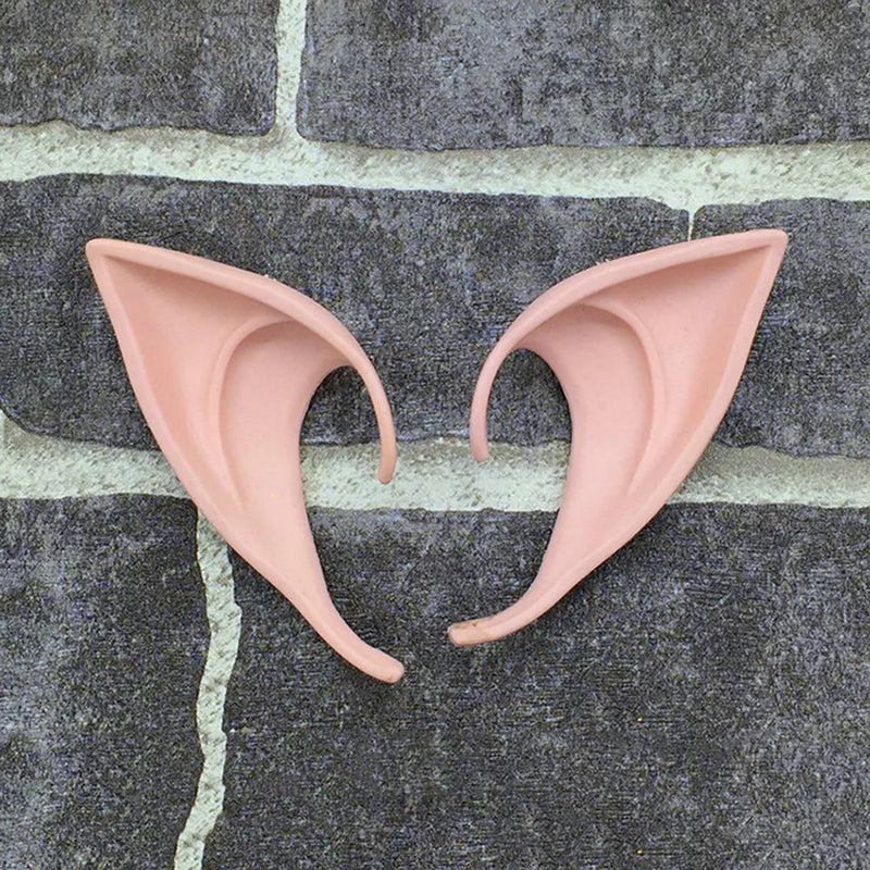 1Pair Elf Ears Latex High Simulation Soft Harmless False Angel Fairy Ear Party Props Halloween Christmas for Cosplay Accessories