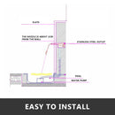 SucceBuy Waterfall Pool Fountain Stainless Steel Pipe Connector Spillway Garden Outdoor Pond Rectangular Swimming Pool Fountain