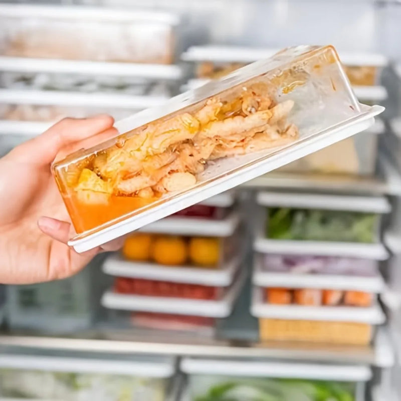 1pc Transparent Container Refrigerator Plastic Sealed Freezer Storage Box Fruit Snacks Dry Food Fresh Storage Kitchen Organizer