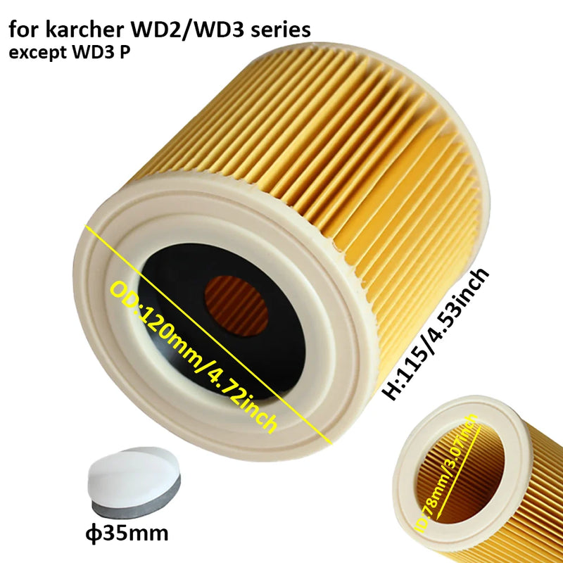 Replacement Dust Bag Hepa Filter For Karcher WD3 Premium WD3200 WD 3300 MV3 Accessories A2004 A2054 Vacuum Cleaner Spare Parts