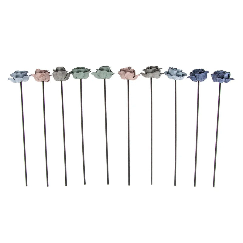 NEW 10PCS Leather Velvet Blue Grey Flower Rattan Sticks Fireless Fragrances Reed Diffuser Stick Diy Ornaments Home Decor