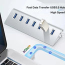 USB 3.0 HUB 7Ports Aluminum High Speed Splitter OTG Adapter USB C Docking Station Multiple Port for MacBook Computer Accessories