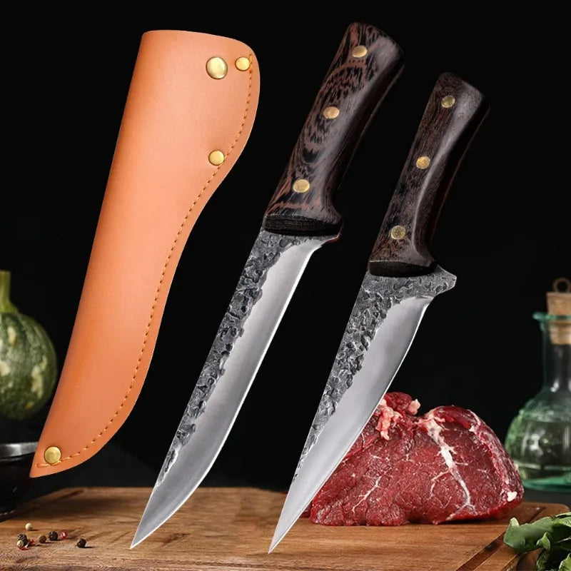 Forged Boning Knife Cleaver Meat Butcher Slaughter Knife Bone Meat Fish Sushi Kitchen Knife Fruit Vegetables Cooking Tools