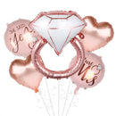 1set Diamond Ring Foil Balloon 22inch Rose Gold Bride to Be Balloon Letter Balloon Bridal Shower Wedding Engagement Decoration
