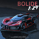 1:24 Bugatti Bolide Alloy Sport Car Model Diecast Sound And Light Pull Back  Toy Collecting Hobbies Children's Birthday Toy Gift