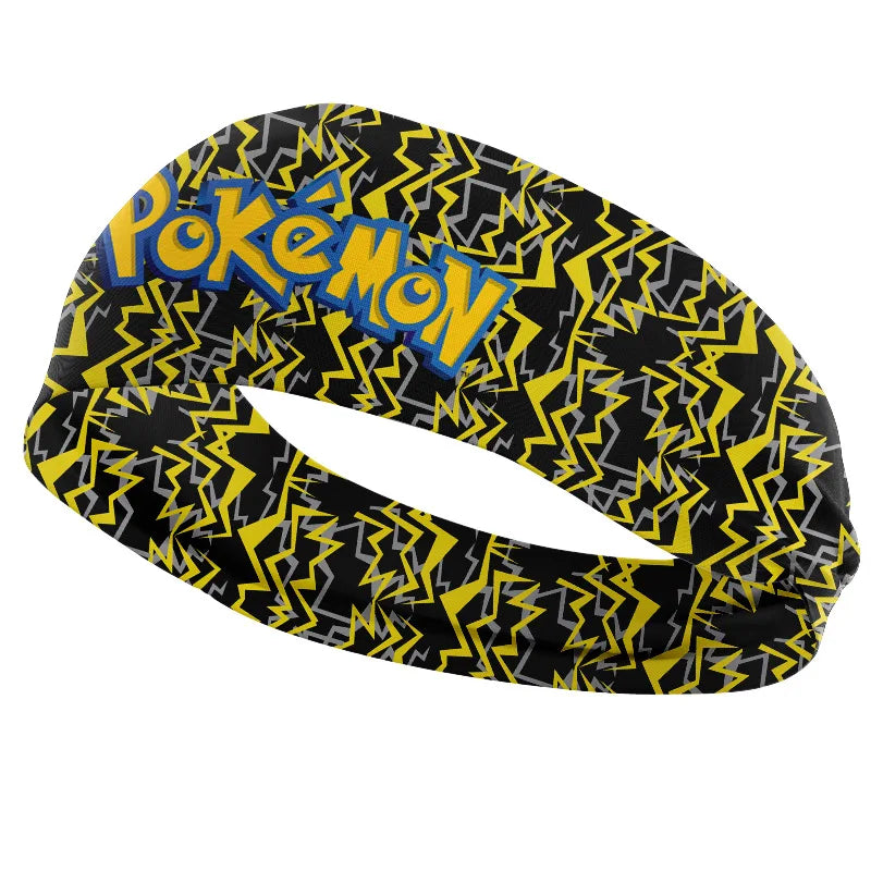 Anime Pokemon Pikachu Hair Ring Print High Elastic Wide Brimmed Hair Band Cartoon Toys Outdoor Sports Hair Bandana Girl Gifts